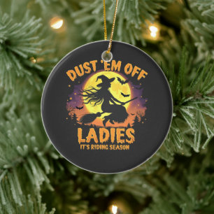 Ornamento De Cerâmica Dust Em Off Ladies, é Halloween da temporada de vo
