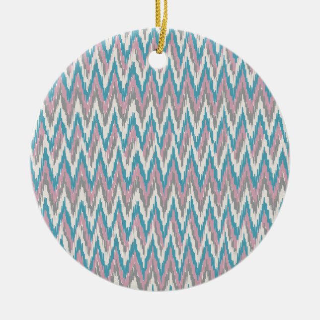 Ornamento De Cerâmica Dusty Pink e Blue iKat (Frente)