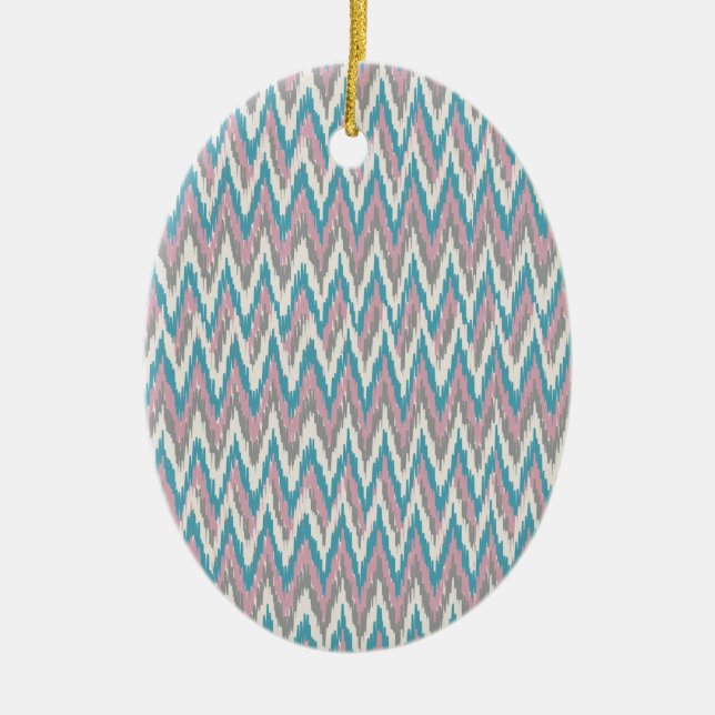 Ornamento De Cerâmica Dusty Pink e Blue iKat (Frente)
