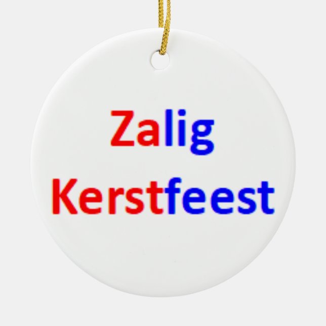 Ornamento De Cerâmica dutch zalig kerstfeest Ornament (Frente)