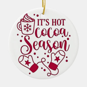 Ornamento De Cerâmica É a estação de chocolate quente Natal Cacoa