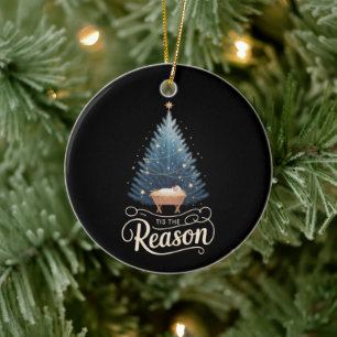 Ornamento De Cerâmica É a Razão Bíblia Cristã Religiosa de Natal