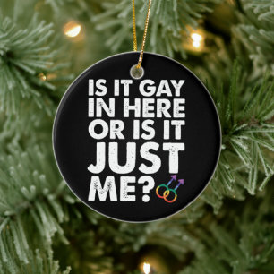 Ornamento De Cerâmica É Gay Aqui Ou É Só Eu LGBT Orgulho