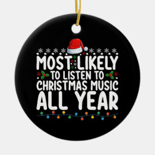 Ornamento De Cerâmica É Mais Provável Ouvir Música De Natal O Ano Todo