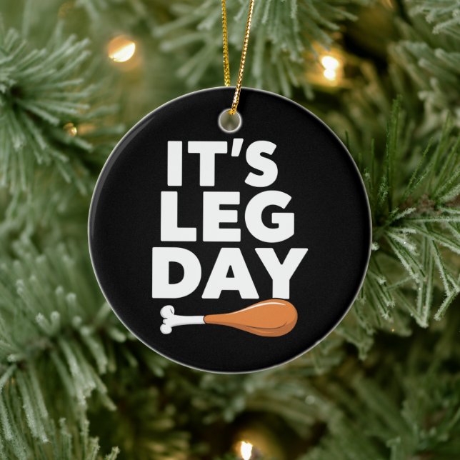 Ornamento De Cerâmica É o Dia das Pernas Engraçado Turquia Ação de Graça (Árvore)