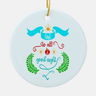 Ornamento De Cerâmica E Para Todos Um Bom Natal, Tipografia, ZSG