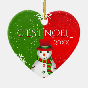 Ornamento De Cerâmica É um boneco de neve