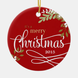 Ornamento De Cerâmica É uma foto/nome personalizado de Feliz Natal