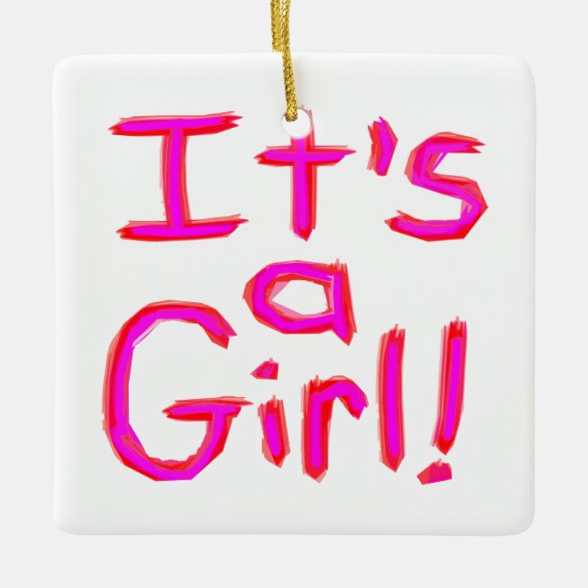 Ornamento De Cerâmica É uma garota! (Frente)