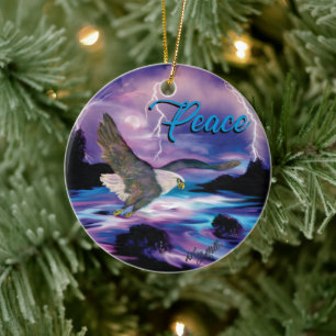 Ornamento De Cerâmica Eagle em alta velocidade espalhando a paz