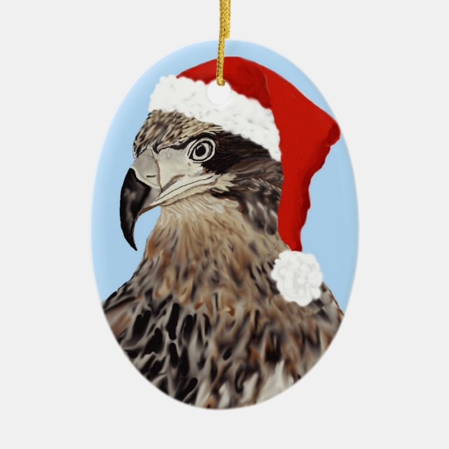 Ornamento De Cerâmica Eagle Papai noel Ornaing Handsome E9 Vem para Casa (Frente)