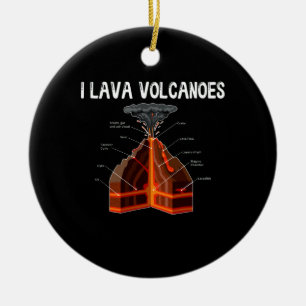 Ornamento De Cerâmica Earth Magma Lava — Ciência da Geologia Volcano