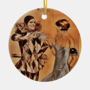 Ornamento De Cerâmica Eau de Colônia Harlequin e Flapper
