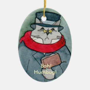 Ornamento De Cerâmica EbeMeowzer Scrooge de uma canção de natal do Nat