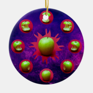 Ornamento De Cerâmica Eclipse Da Estrela Verde