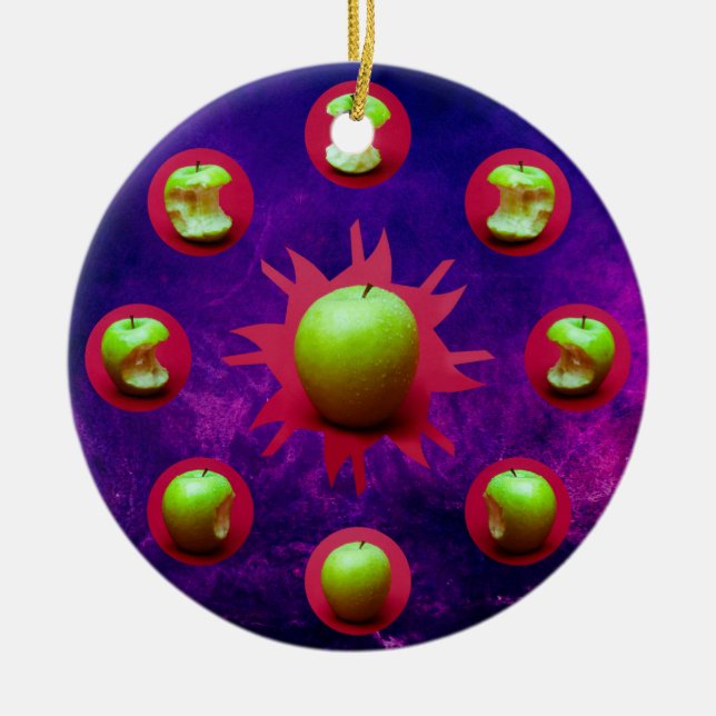 Ornamento De Cerâmica Eclipse Da Estrela Verde (Frente)