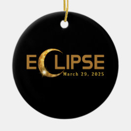 Ornamento De Cerâmica Eclipse Solar Americano Evento data personalizada