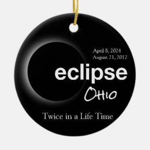 Ornamento De Cerâmica Eclipse Solar Total 2017 2024 - Ohio