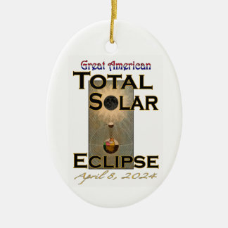 Ornamento De Cerâmica Eclipse Solar Total 2024