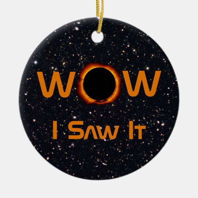 Ornamento De Cerâmica Eclipse Solar Total 2024 WOW I Vi (Frente)