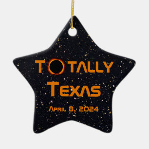 Ornamento De Cerâmica Eclipse Solar Totalmente Texas 2024