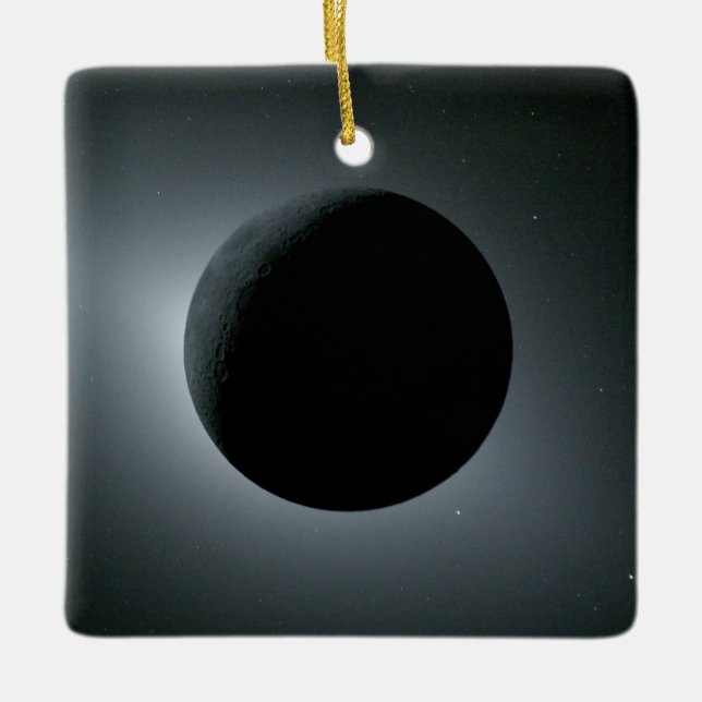 Ornamento De Cerâmica Eclipse Total do Sol Artemis II (Frente)