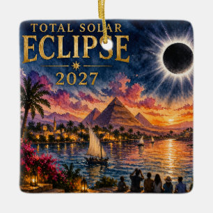 Ornamento De Cerâmica Eclipse Total Solar 2027 Egito
