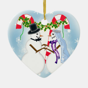 Ornamento De Cerâmica economias do casamento da neve a data