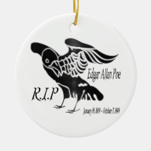 Ornamento De Cerâmica Edgar Alan Poe The Raven