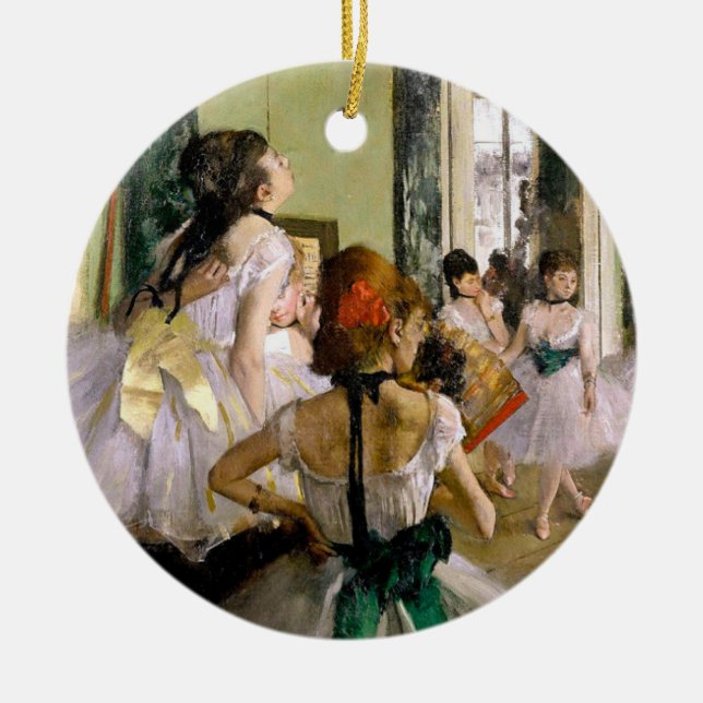 Ornamento De Cerâmica Edgar Degas Classe de Dança (Frente)