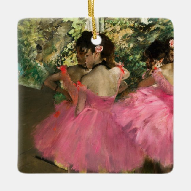 Ornamento De Cerâmica Edgar Degas - Dançarinos a rosa (Frente)