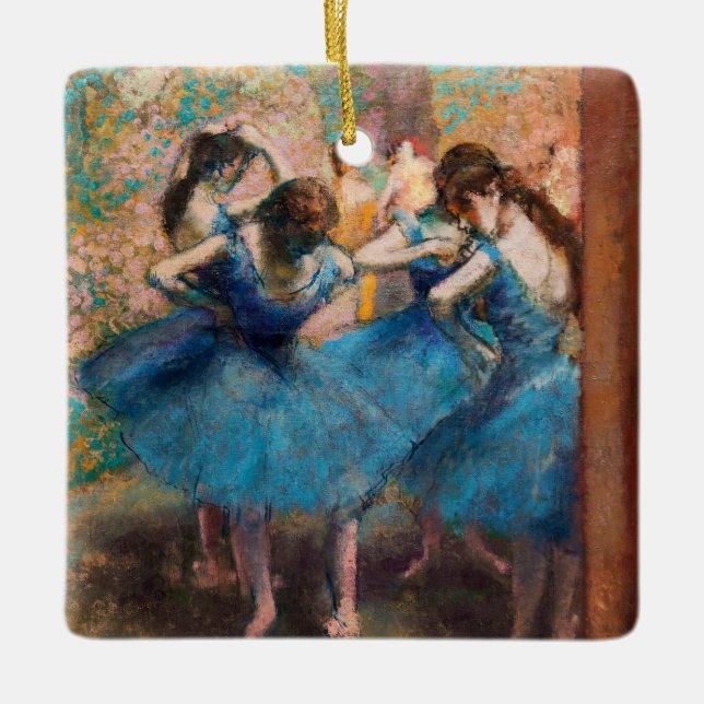Ornamento De Cerâmica Edgar Degas - Dançarinos em azul (Frente)