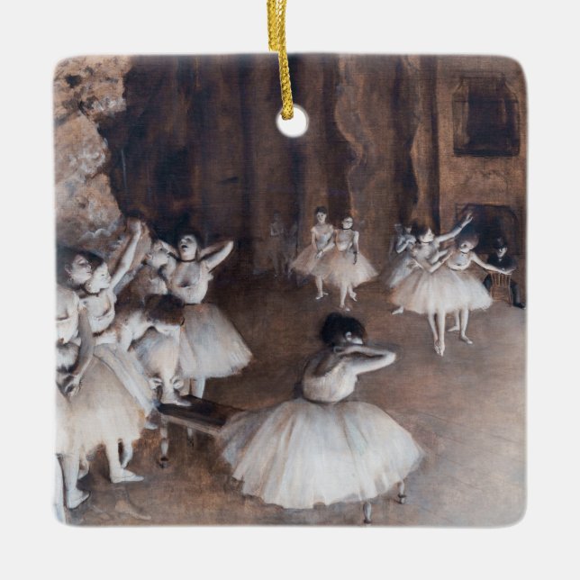 Ornamento De Cerâmica Edgar Degas - Ensaio de Balés no Palco (Frente)