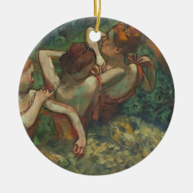 Ornamento De Cerâmica Edgar Degas | quatro estações na uma cabeça, (Frente)