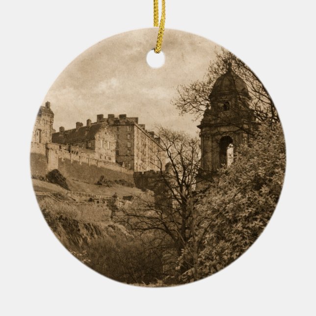 Ornamento De Cerâmica Edinburgh Castle Sepia Photograph (Frente)