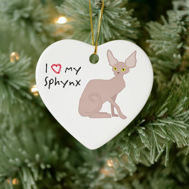 Ornamento De Cerâmica Editable Sphynx Christmas Ornament (Árvore)