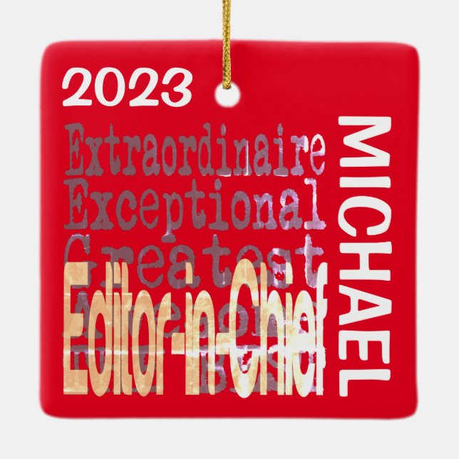 Ornamento De Cerâmica Editor-Chefe Extraordinário PERSONALIZADO (Verso)