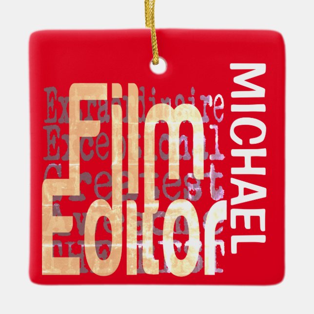 Ornamento De Cerâmica Editor de Filmes Extraordinário PERSONALIZADO (Frente)