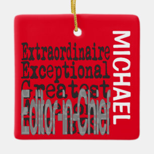 Ornamento De Cerâmica Editor-em-Chefe Extraordinário PERSONALIZADO