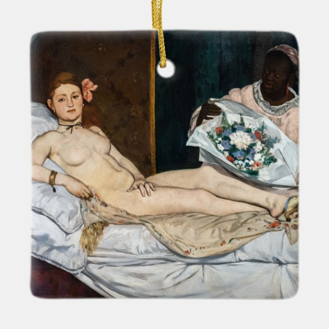 Ornamento De Cerâmica Edouard Manet - Olympia (Frente)