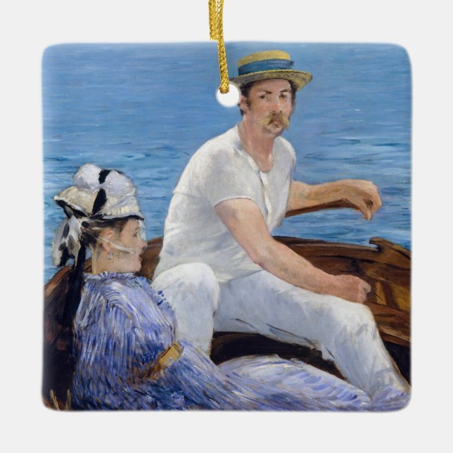 Ornamento De Cerâmica Edouard Manet - Passeio de barco (Frente)