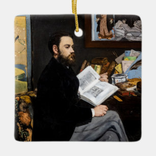 Ornamento De Cerâmica Edouard Manet - Retrato de Emile Zola