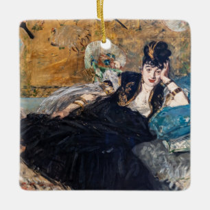 Ornamento De Cerâmica Edouard Manet - Senhora com Leques