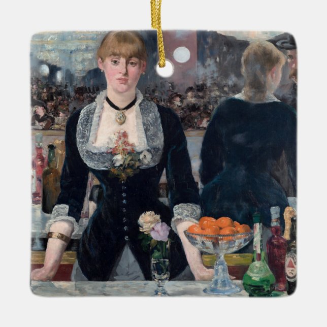 Ornamento De Cerâmica Edouard Manet - Um Bar na Folies-Bergere (Frente)