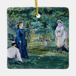 Ornamento De Cerâmica Edouard Manet - Um Jogo de Croquet