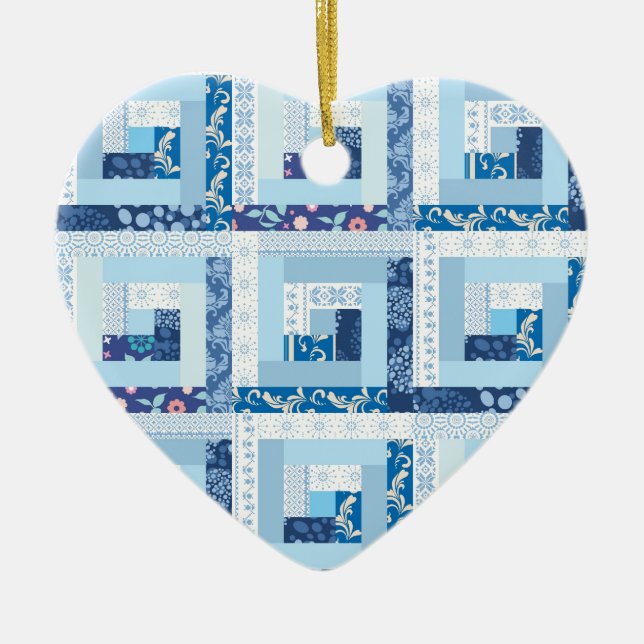 Ornamento De Cerâmica Edredão azul (Frente)