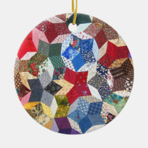 Ornamento De Cerâmica Edredão Wonky da estrela