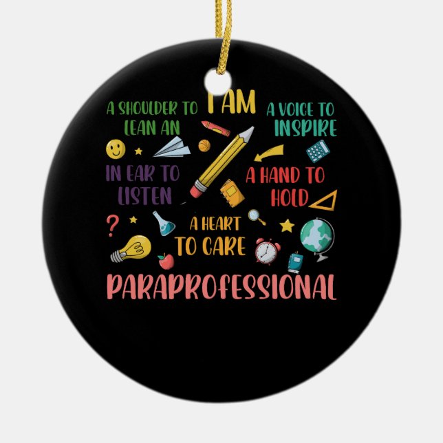 Ornamento De Cerâmica Educação Paraprofissional (Frente)