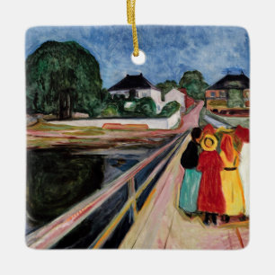 Ornamento De Cerâmica Edvard Munch - As raparigas na Ponte 1902