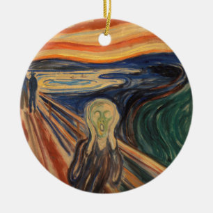 Ornamento De Cerâmica Edvard Munch colorido a pintura do gritar